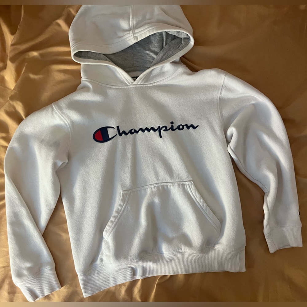 Champion White Pullover Hoodie
